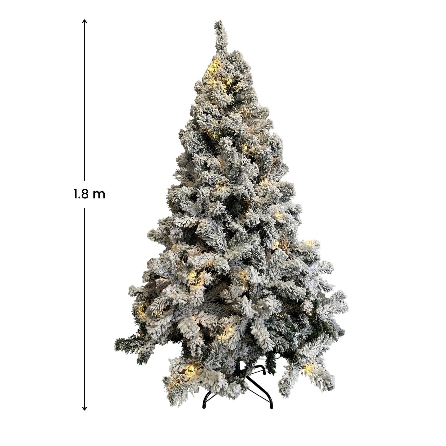 FESTISS 1.8m Christmas Tree with 250 LED Lights Warm White (Snowy)