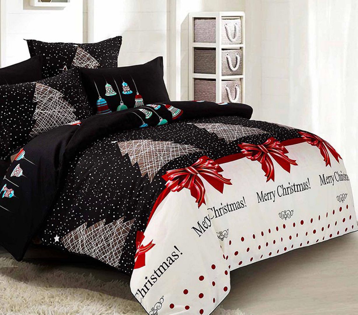 Merry King Size Christmas Quilt/Duvet Cover Set