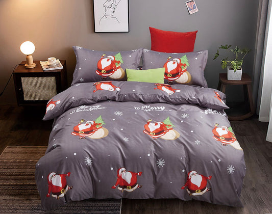 Christmas Santa King Size Quilt/Duvet Cover Set