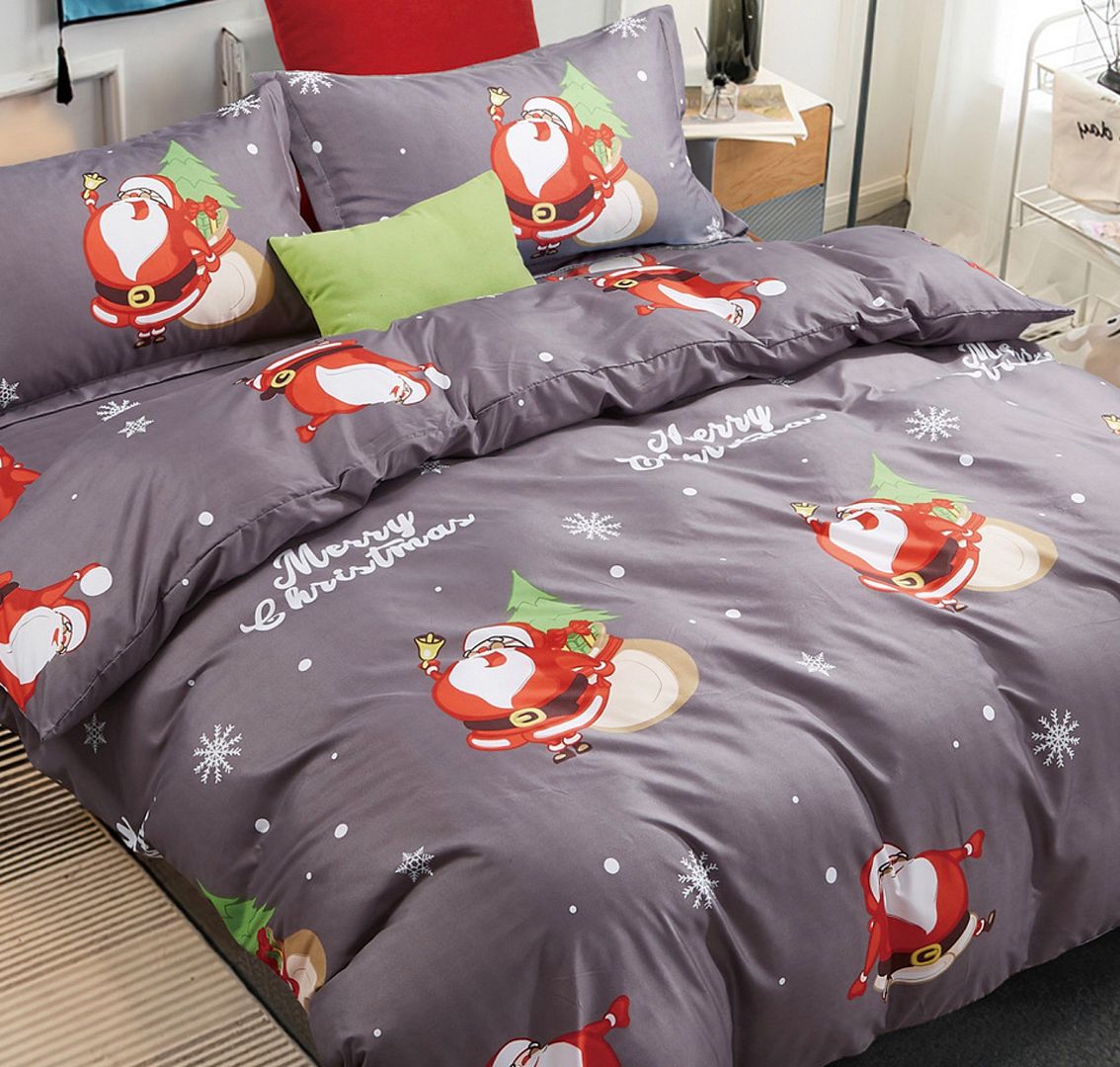 Christmas Santa King Size Quilt/Duvet Cover Set