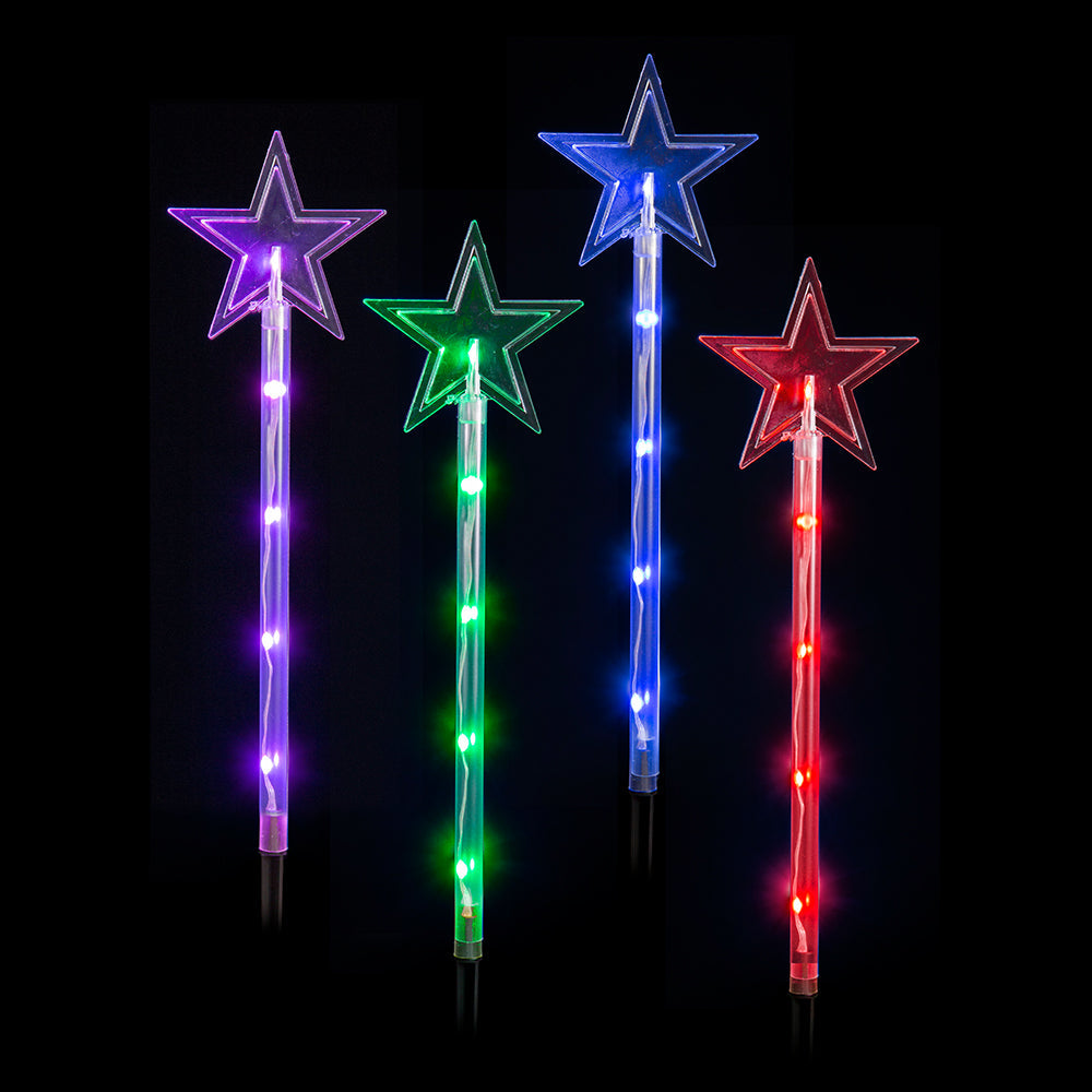 LED Lightshow Star Path Lights 4 pieces Remote Controlled - Stars