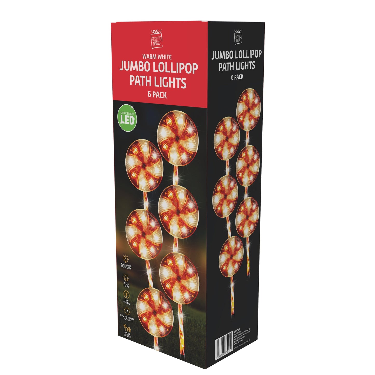 Jumbo Lollipop Path Lights 6pk Flash