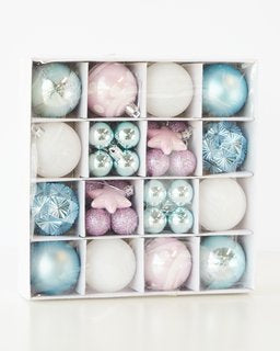 Ornament Assortment Blue/Pink 42Pcs