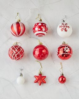 Ornament Assortment Red/White 42Pcs