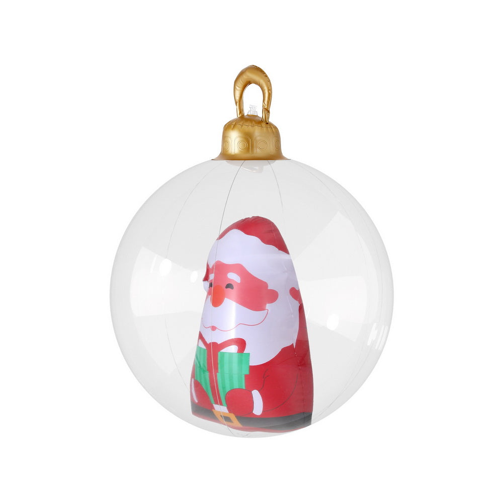 Jingle Jollys Christmas Inflatable Ball 60cm Santa Decoration Giant Bauble Clear