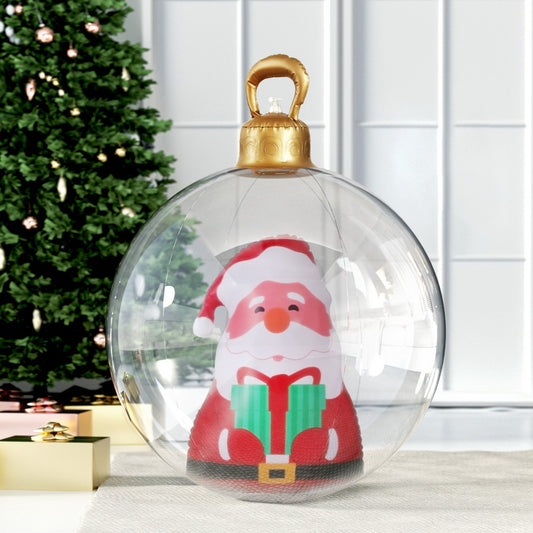 Jingle Jollys Christmas Inflatable Ball 60cm Santa Decoration Giant Bauble Clear