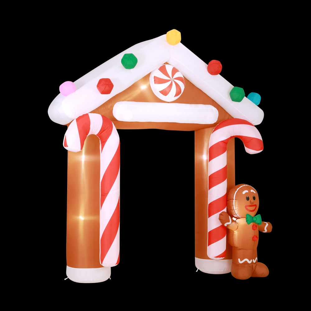 Jingle Jollys Christmas Inflatable Archway Ginger 2.8M Illuminated Decorations