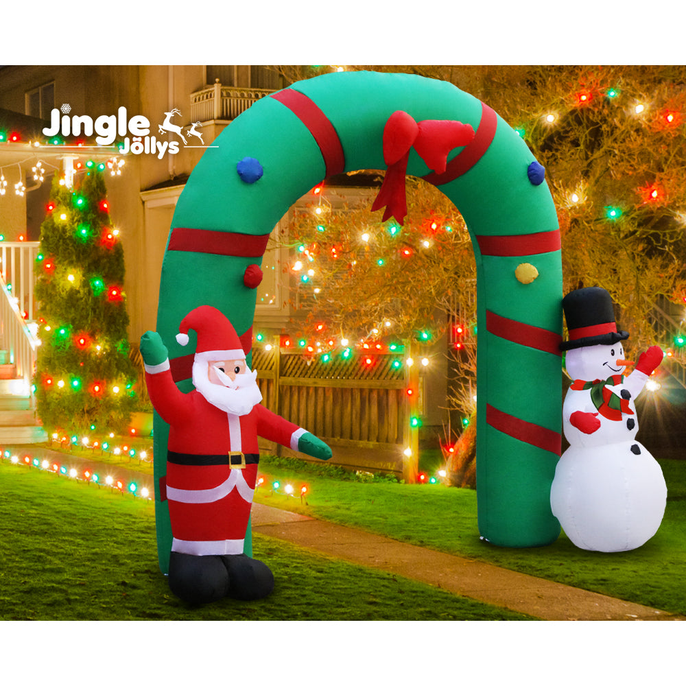 Jingle Jollys Christmas Inflatable Archwary 2.8M Illuminated Decorations