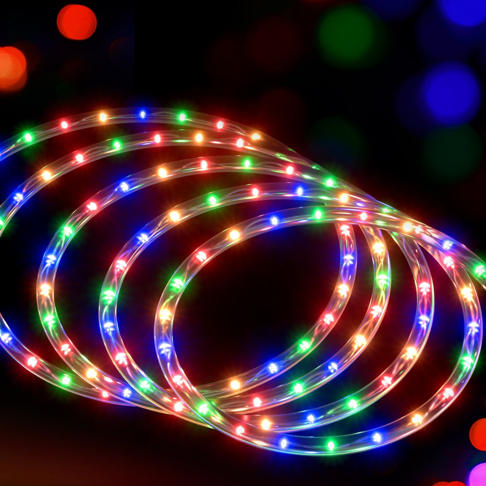 Jingle Jollys 20M Christmas Lights String Rope Light Decoration 600 LED Colorful