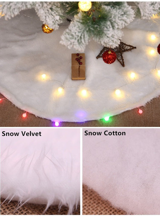 60/78/90/122cm Christmas Snow Plush Tree Skirt Xmas Base Floor Mat Cover Decor, 60cm (23.6")