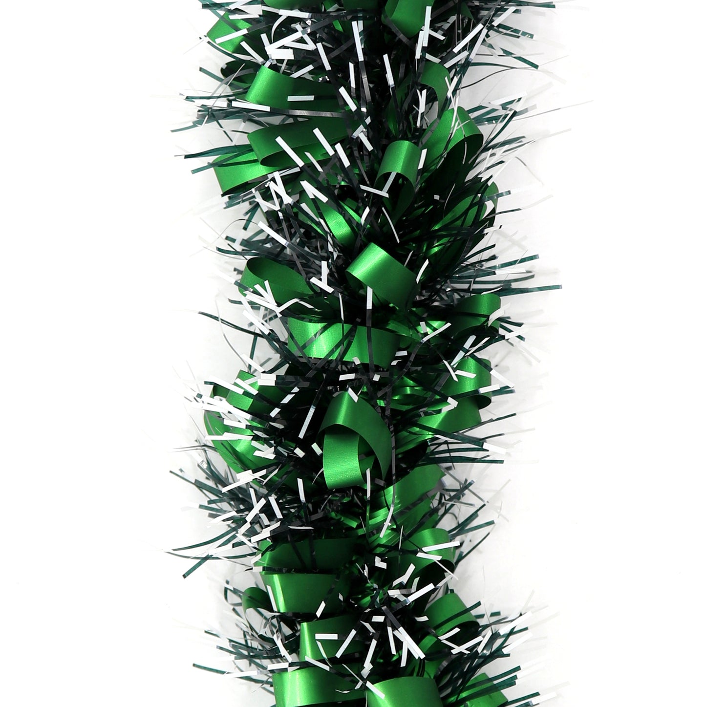 5x 2.5m Christmas Tinsel Xmas Garland Sparkly Snowflake Party Natural Home Décor, Bows (Black Green)