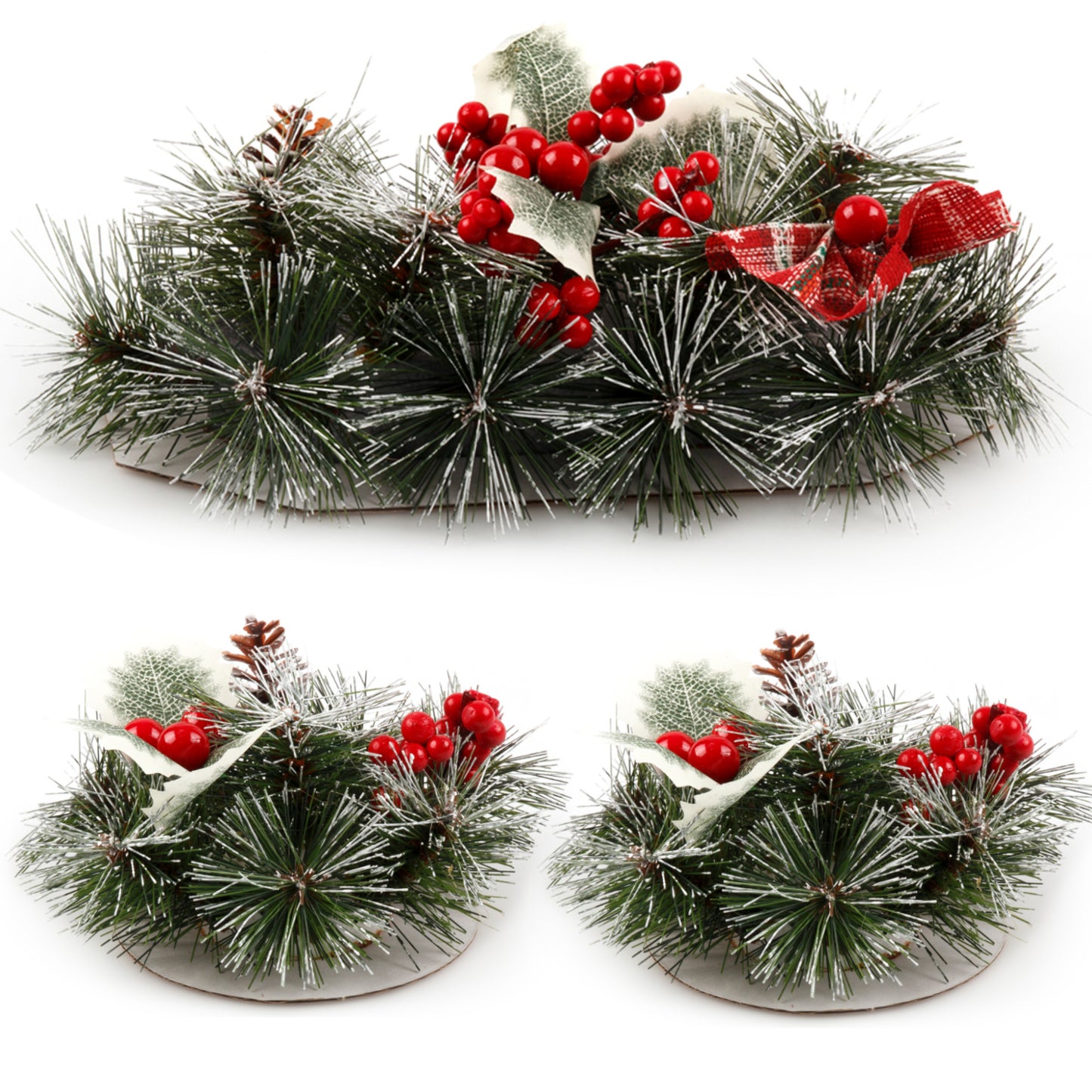 Christmas Floral Table Arrangements Red Berries Pine Cones Flowers Decorations, Large