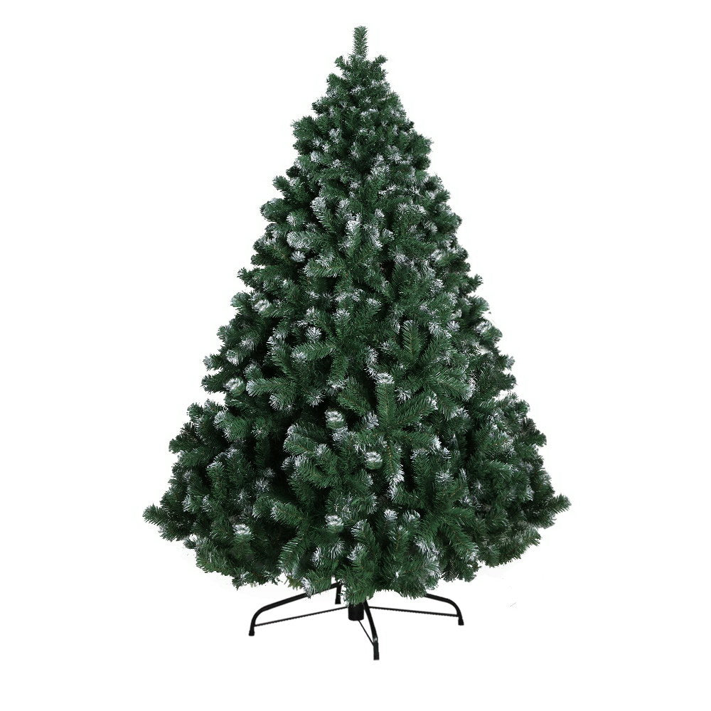 Jingle Jollys Christmas Tree 1.8M Xmas Trees Decorations Snowy 800 Tips