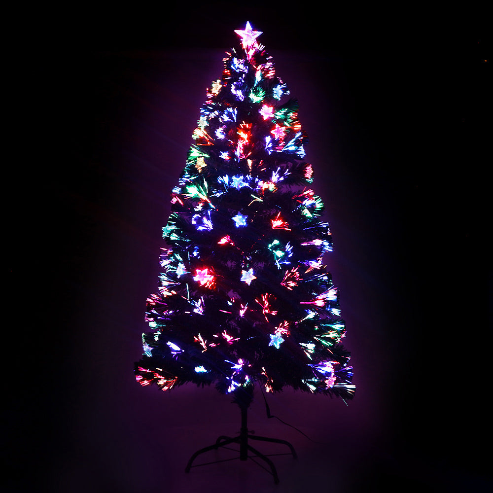 Jingle Jollys 1.2m Christmas Tree Optic Fibre LED Xmas tree Multi Colour