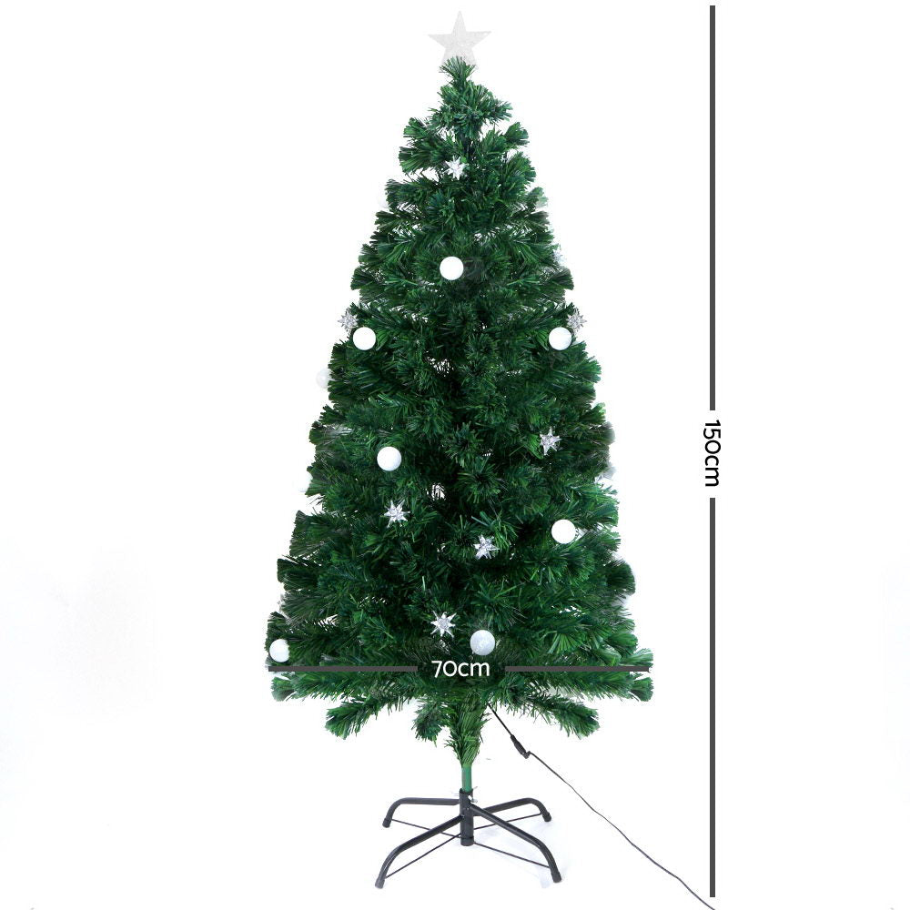 Jingle Jollys 1.5M 5FT LED Christmas Tree Optic Fiber Xmas Multi Colour Lights