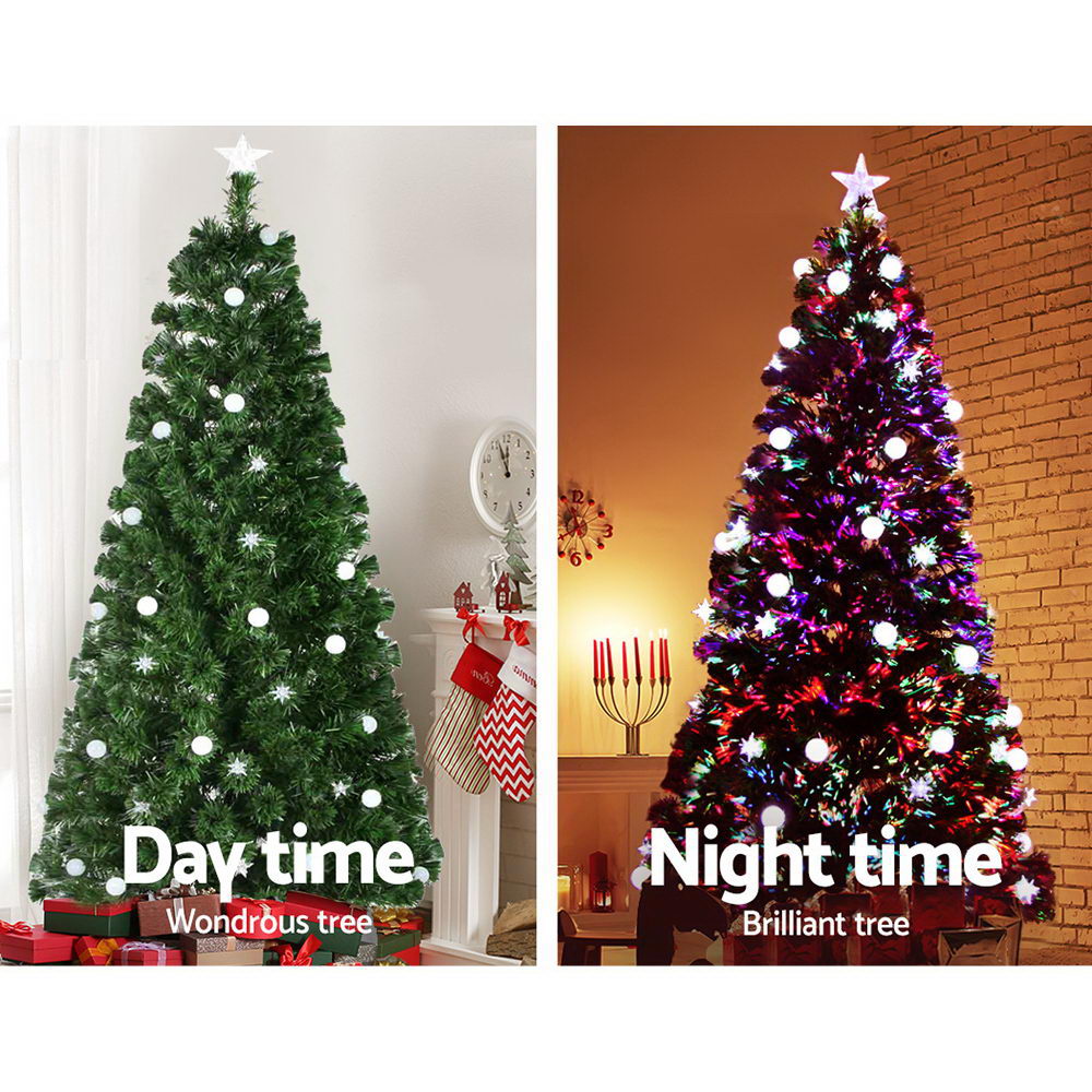 Jingle Jollys 1.8M 6FT LED Christmas Tree Optic Fiber Xmas Multi Colour Lights