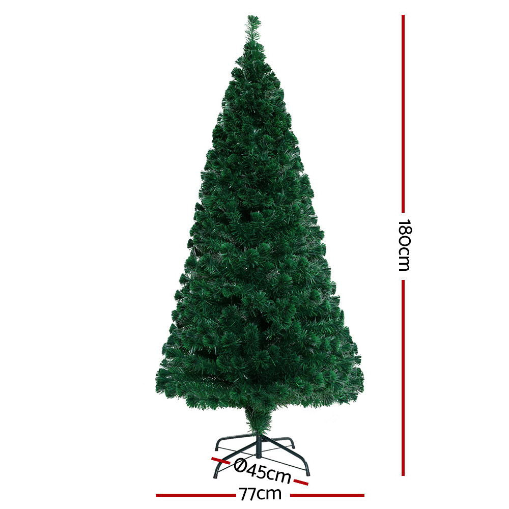 Jingle Jollys 1.8m Christmas Tree Optic Fibre LED Xmas tree Warm White