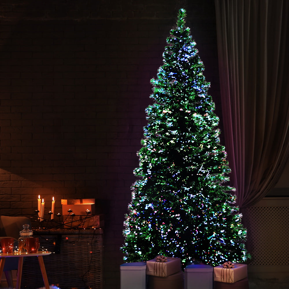 Jingle Jollys Christmas Tree 2.1M LED Xmas trees Optic Fibre Multi Colour