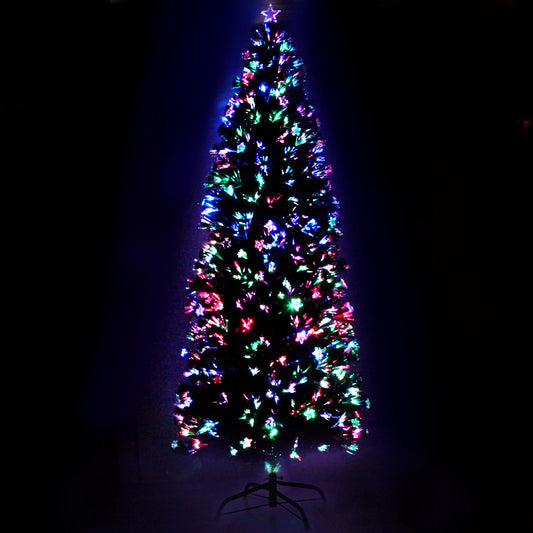 Jingle Jollys 2.4m Christmas Tree Optic Fibre LED Xmas tree Multi Colour