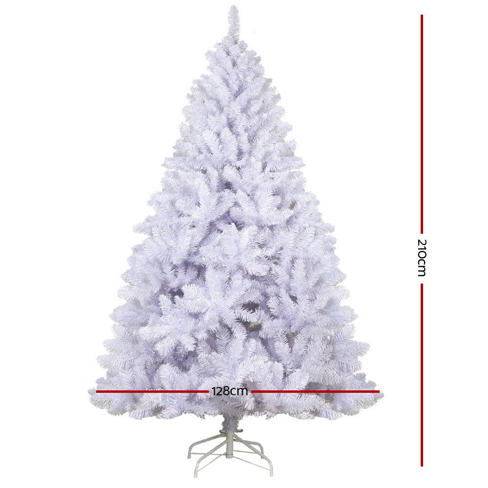 Jingle Jollys Christmas Tree 2.1m 1000 White Tips Xmas Tree Decorations