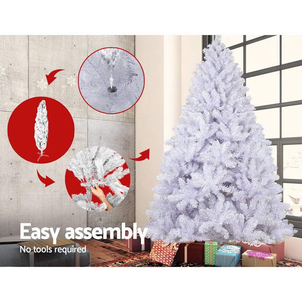 Jingle Jollys Christmas Tree 2.1m 1000 White Tips Xmas Tree Decorations