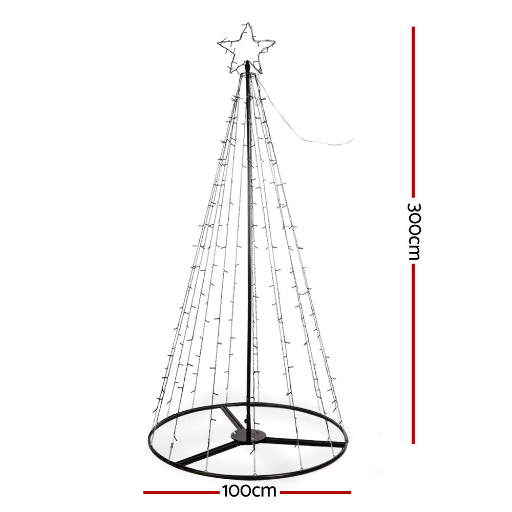 Jingle Jollys 3M LED Christmas Tree Lights Xmas 330pc LED Warm White Optic Fiber