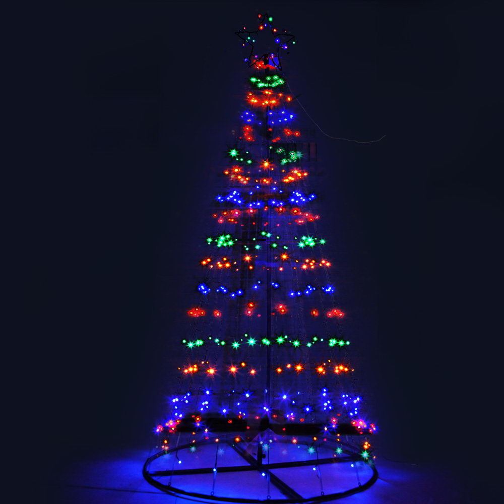 Jingle Jollys Solar Christmas Tree 2.1M 264 LED Xmas Tree Decor Multi Colour