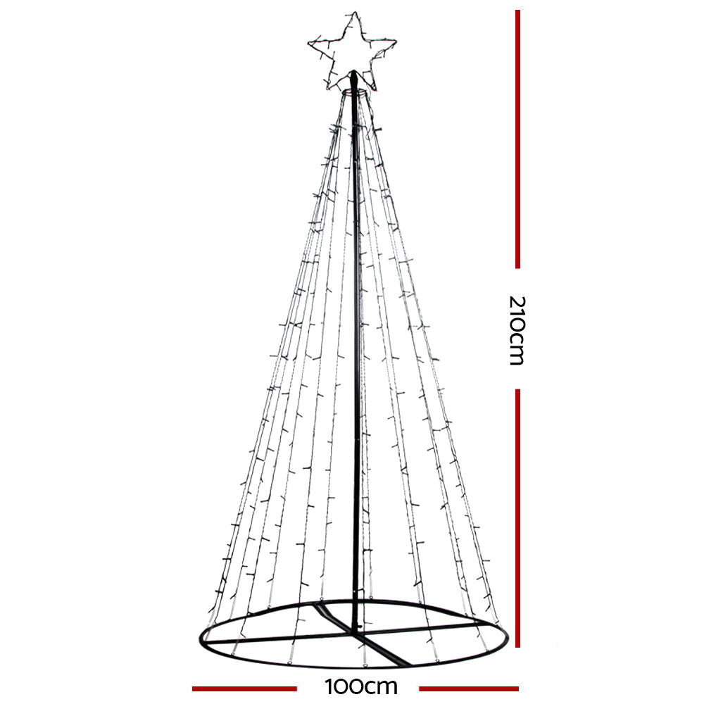 Jingle Jollys Solar Christmas Tree 2.1M 264 LED Xmas Tree Decor Multi Colour