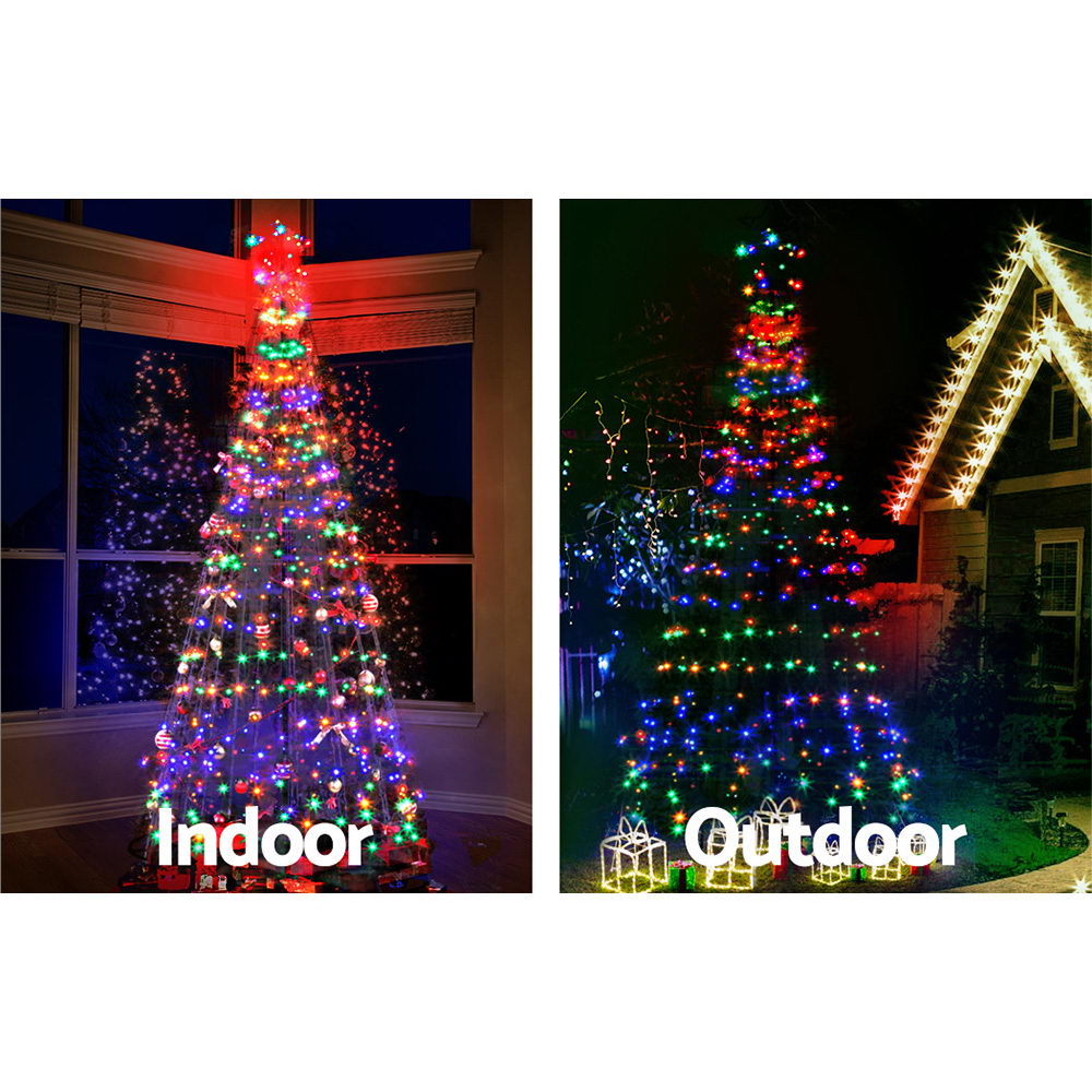 Jingle Jollys Solar Christmas Tree 2.1M 264 LED Xmas Tree Decor Multi Colour