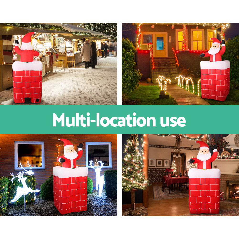 Jingle Jollys Christmas Inflatable Santa Pop Up 1.8M Illuminated Decorations