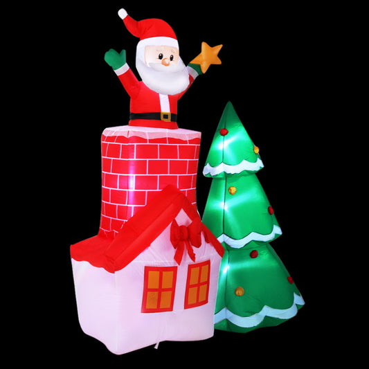 Jingle Jollys Christmas Inflatable Tree Santa 2.2M Illuminated Decorations