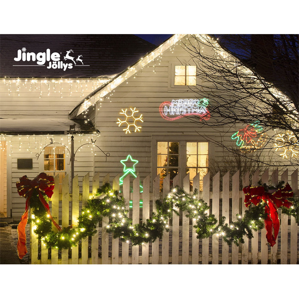 0.96M Christmas Lights Merry Christmas 288 LED Decorations Jingle Jollys