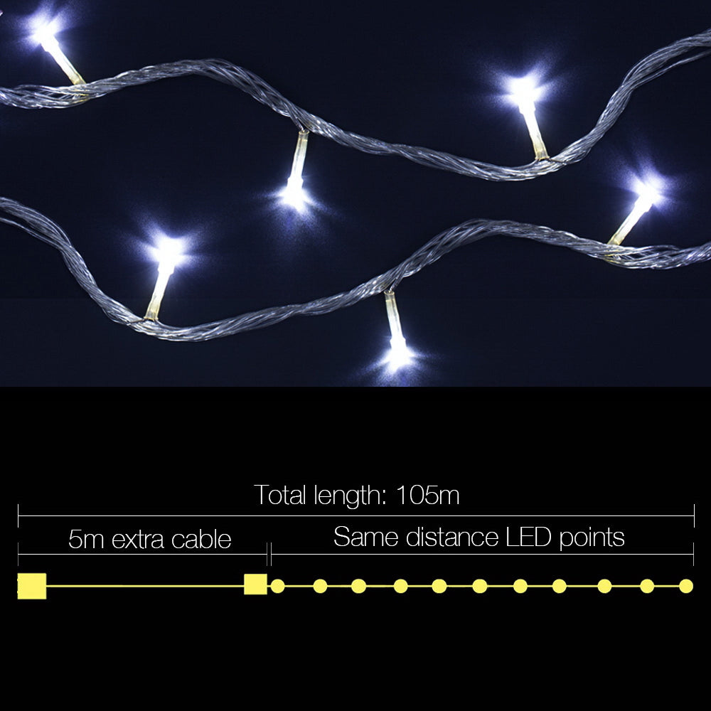 Jingle Jollys 100M Christmas Lights String Light 500 LED Cool White